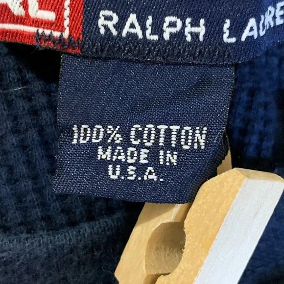 Ralph Lauren Chaps Mens Graphic Outdoor Adventure Cotton Waffle Long Sleeve SZ L - Picture 9 of 12